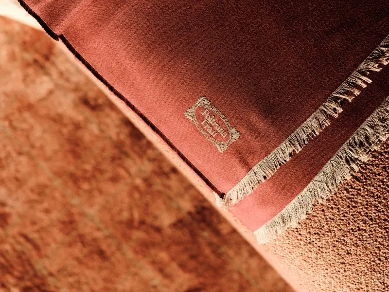 A throw with the Poltrona Frau mark
