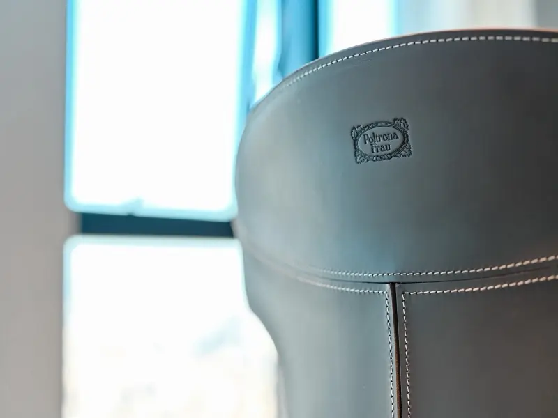 Poltrona Frau leather chair with the maker's mark
